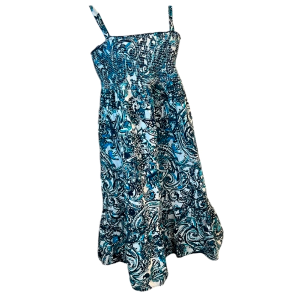 Tommy Hilfiger Dillards Y2K Paisley Smocked Tiered A Line Dress Size 22